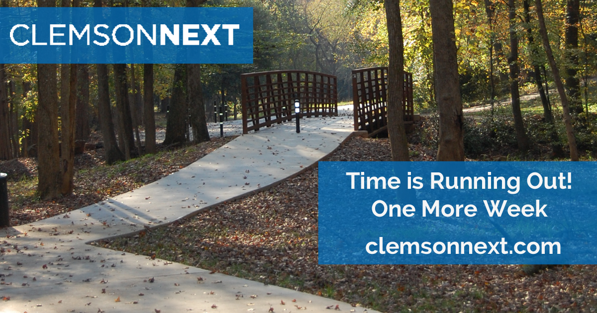 clemsonnext one week notice - Click here to participate